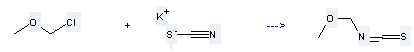 The Methane,isothiocyanatomethoxy- can be obtained by Thiocyanic acid; potassium salt and Chloro-methoxy-methane
